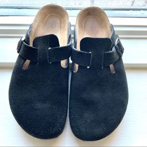 Birkenstock Boston Soft Footbed Black Suede 38